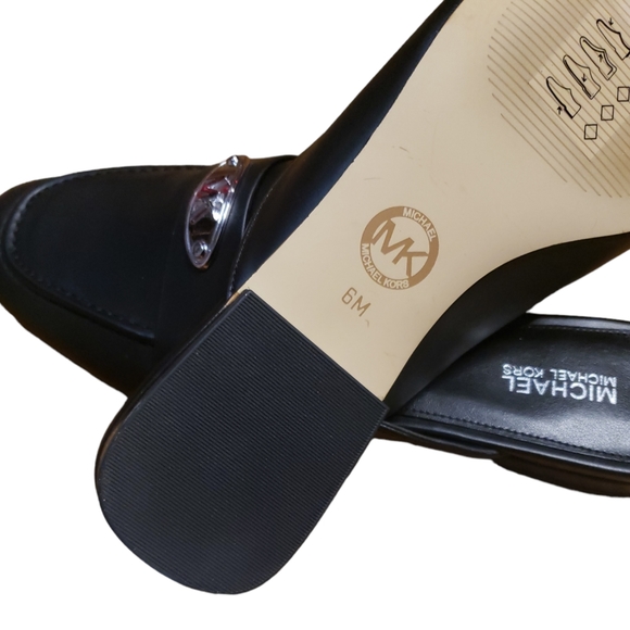 MICHAEL KORS Ashley MK Leather Mules Slip On Shoes - Picture 6 of 6